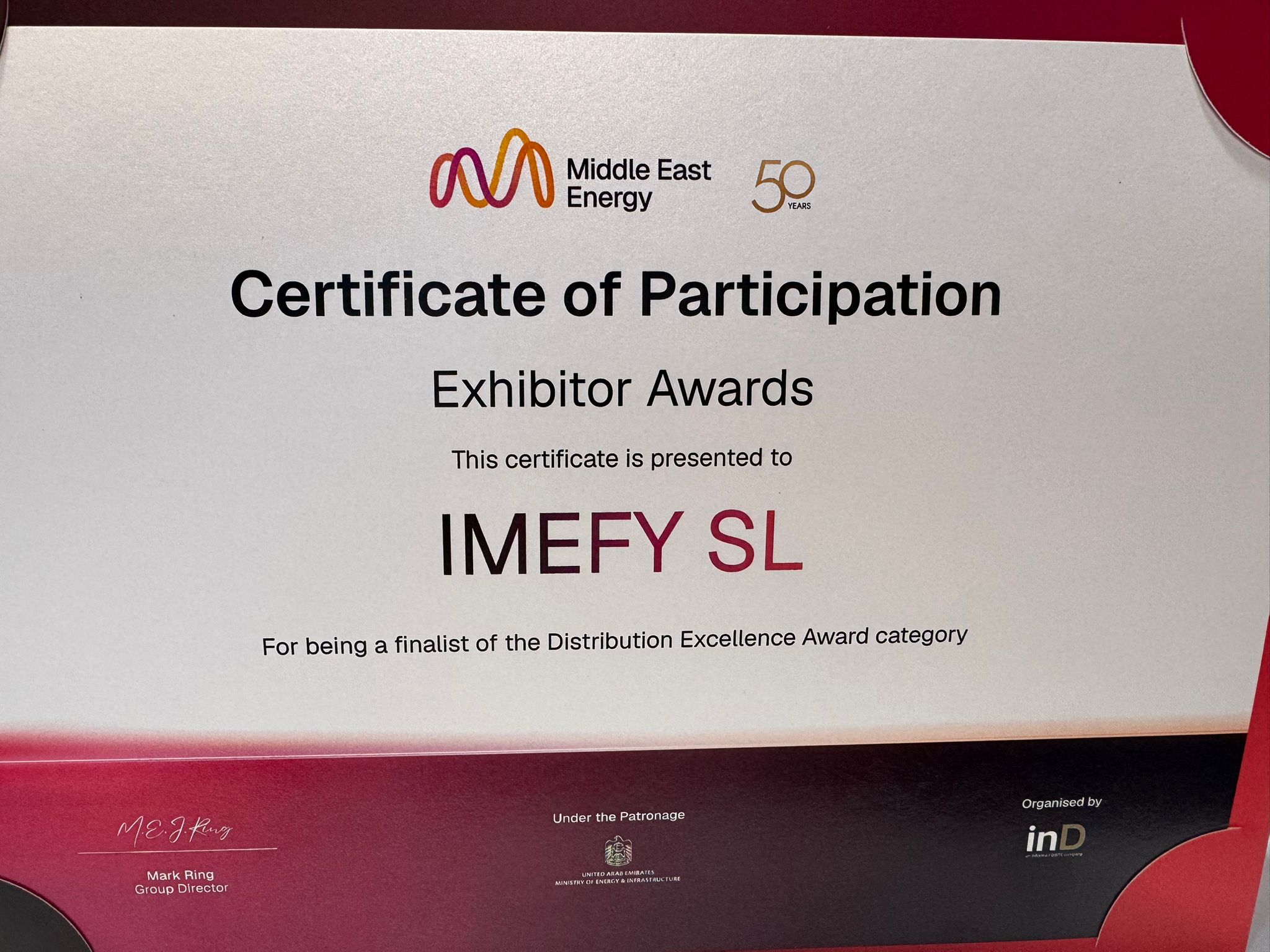 Los Middle East Energy Awards son de los galardones más reconocidos dentro del sector energético en Oriente Medio.
